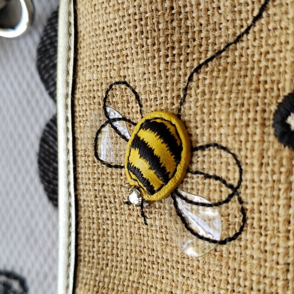 Coach burlap Demi Bumblebee shoulder bag - Picture 5 of 15
